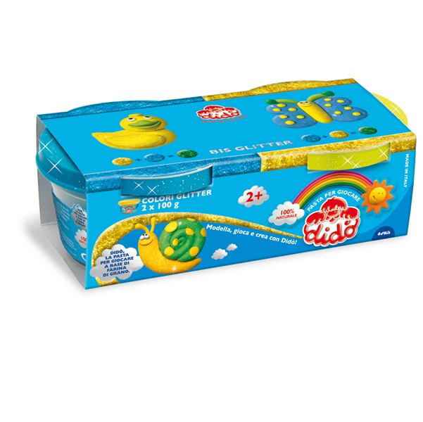 Pasta Glitter - 100gr - giallo/azzurro - conf. 2 pezzi - DidO 