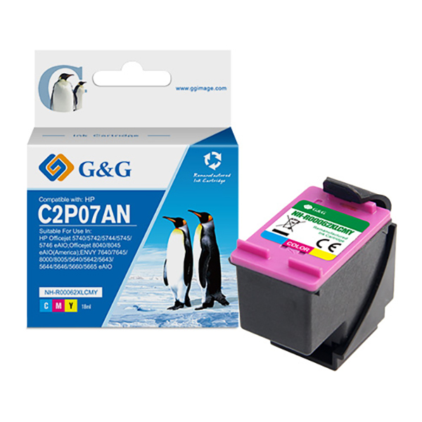 GG - Cartuccia ink Compatibile per HP 62XL- C/M/Y - 415 pag
