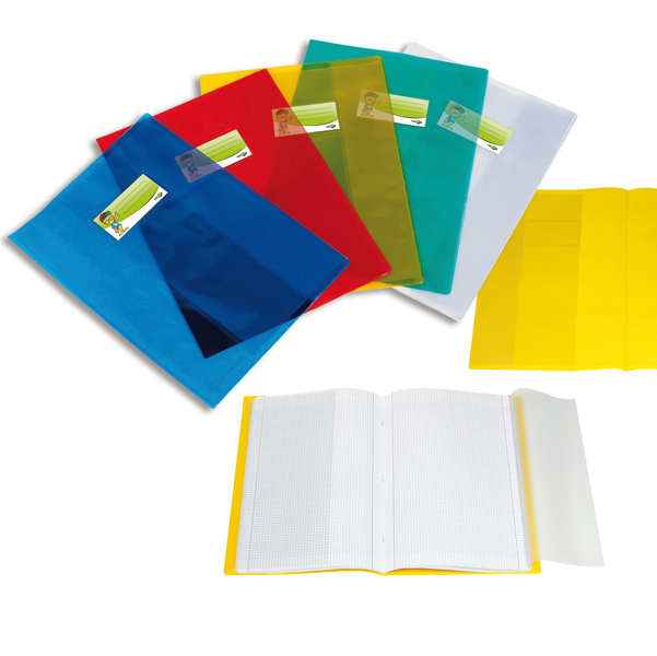 Coprimaxi - A4 - PPL -  liscio trasparente - verde - con alette - portanome - Sei Rota (Confezione 25 pz)